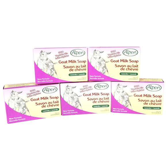 5 Bars Alpen Secret Goat Milk Soap Lavender Scent 1.14 G / 5 Oz Vegetable Oil - Picture 1 of 7